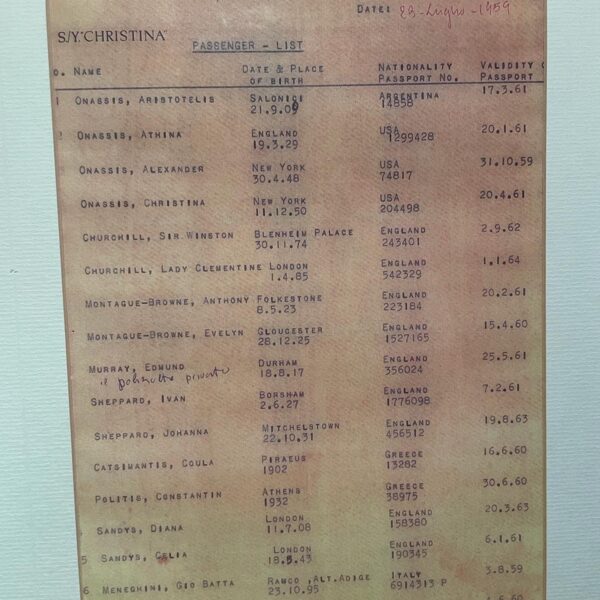 Original passanger list Christina O